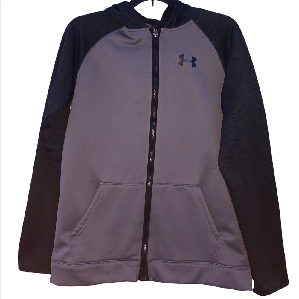 Under armor light weight jacket with a hoodie